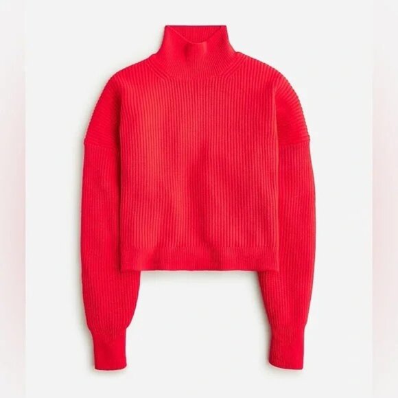 J. Crew Ribbed Turtleneck Sweater In Stretch Yarn- Red- Women's 3X - Picture 1 of 11